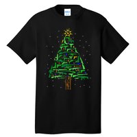 Gun Christmas Tree Funny Veteran Xmas 2024 Gifts Gun Lover Tall T-Shirt