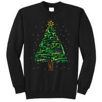 Gun Christmas Tree Funny Veteran Xmas 2024 Gifts Gun Lover Tall Sweatshirt