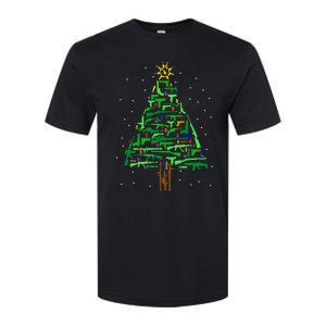 Gun Christmas Tree Funny Veteran Xmas 2024 Gifts Gun Lover Softstyle CVC T-Shirt