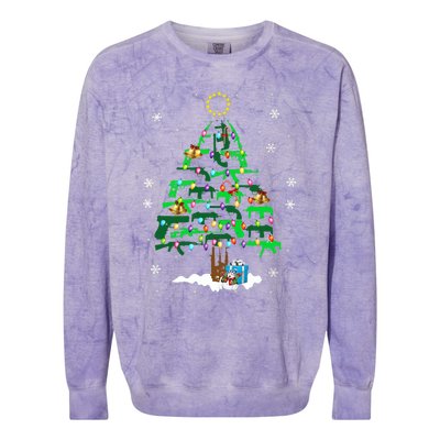 Guns Christmas Tree Ornament Xmas Lights Gifts Gun Lovers Colorblast Crewneck Sweatshirt