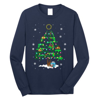 Guns Christmas Tree Ornament Xmas Lights Gifts Gun Lovers Long Sleeve Shirt