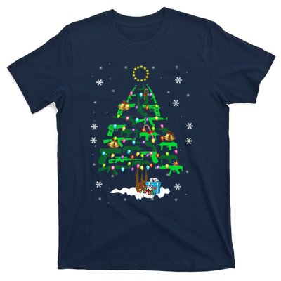 Guns Christmas Tree Ornament Xmas Lights Gifts Gun Lovers T-Shirt