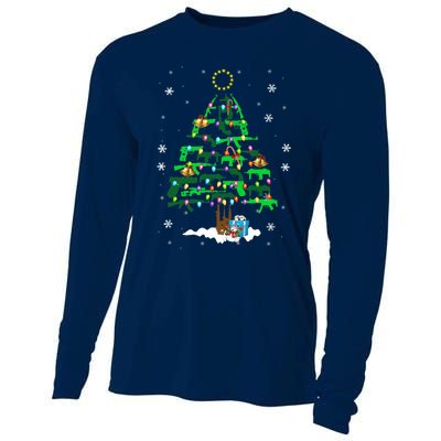 Guns Christmas Tree Ornament Xmas Lights Gifts Gun Lovers Cooling Performance Long Sleeve Crew