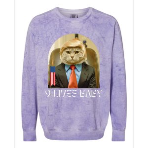 Groovy Cat Trump 9 Lives Baby Colorblast Crewneck Sweatshirt