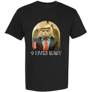 Groovy Cat Trump 9 Lives Baby Garment-Dyed Heavyweight T-Shirt