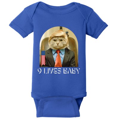 Groovy Cat Trump 9 Lives Baby Baby Bodysuit