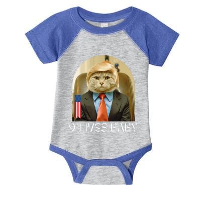 Groovy Cat Trump 9 Lives Baby Infant Baby Jersey Bodysuit