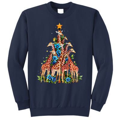 Giraffe Christmas Tree Cute Giraffe Lovers Xmas Holiday Sweatshirt