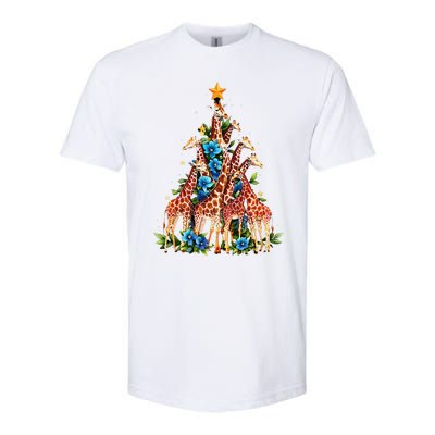 Giraffe Christmas Tree Cute Giraffe Lovers Xmas Holiday Softstyle® CVC T-Shirt