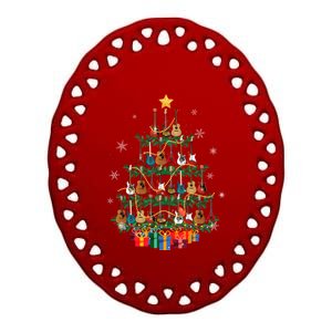 Guitar Christmas Tree Funny Merry Xmas Guitar Lover Player Gift Ceramic Oval Ornament