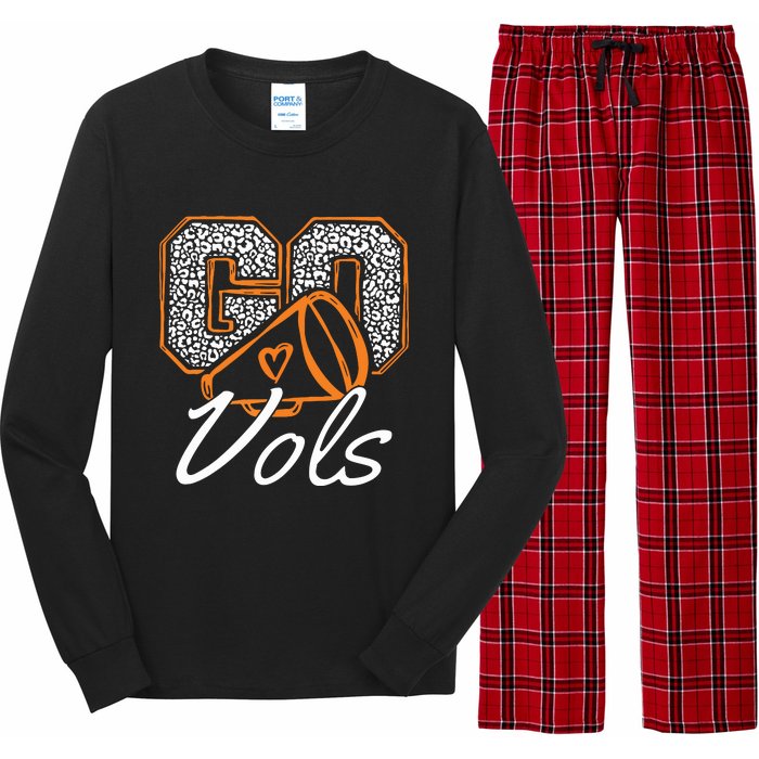 Go Chear Tennessee Orange Plaid Gifts Tn Lovers Long Sleeve Pajama Set