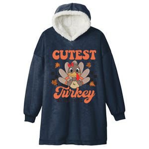 Girl Coolest Turkey Thanksgiving Hooded Wearable Blanket