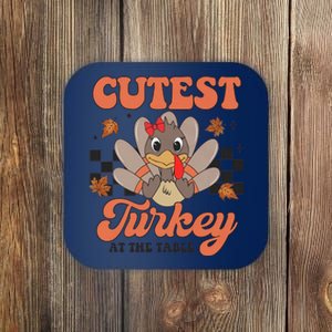 Girl Coolest Turkey Thanksgiving Coaster