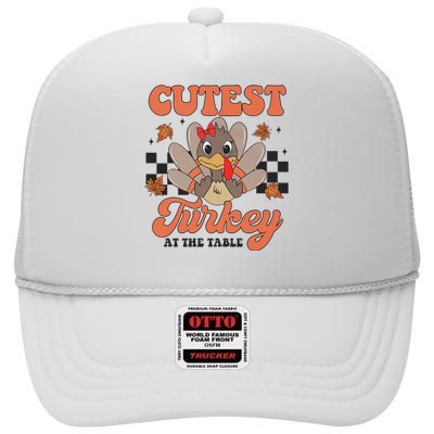 Girl Coolest Turkey Thanksgiving High Crown Mesh Back Trucker Hat