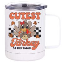 Girl Coolest Turkey Thanksgiving 12 oz Stainless Steel Tumbler Cup