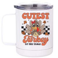 Girl Coolest Turkey Thanksgiving 12 oz Stainless Steel Tumbler Cup