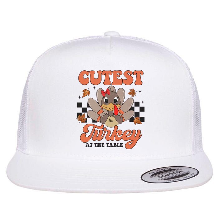 Girl Coolest Turkey Thanksgiving Flat Bill Trucker Hat