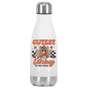 Girl Coolest Turkey Thanksgiving Stainless Steel Insulated Water Bottle