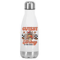 Girl Coolest Turkey Thanksgiving Stainless Steel Insulated Water Bottle