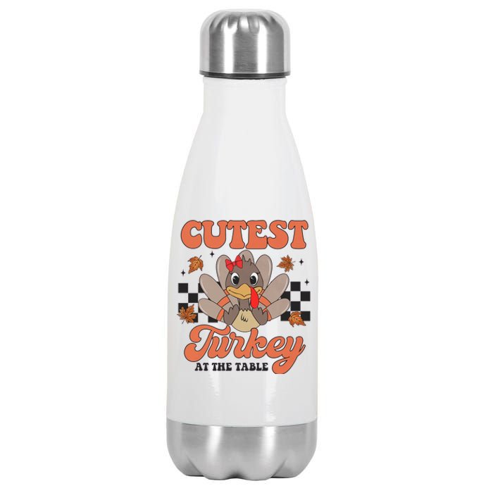 Girl Coolest Turkey Thanksgiving Stainless Steel Insulated Water Bottle