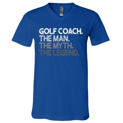 Golf Coach The Myth Legend Gift V-Neck T-Shirt