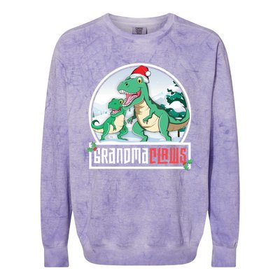 Grandma Claws Trex Dinosaur Matching Family Christmas Meaningful Gift Colorblast Crewneck Sweatshirt