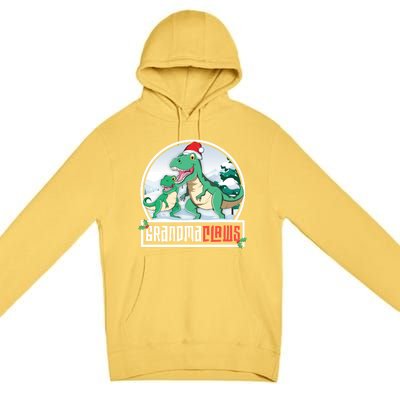 Grandma Claws Trex Dinosaur Matching Family Christmas Meaningful Gift Premium Pullover Hoodie