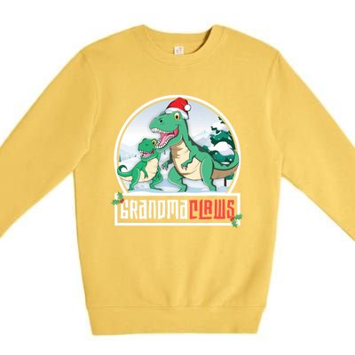 Grandma Claws Trex Dinosaur Matching Family Christmas Meaningful Gift Premium Crewneck Sweatshirt