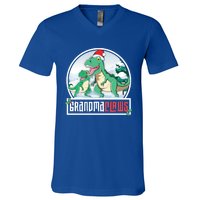 Grandma Claws Trex Dinosaur Matching Family Christmas Meaningful Gift V-Neck T-Shirt