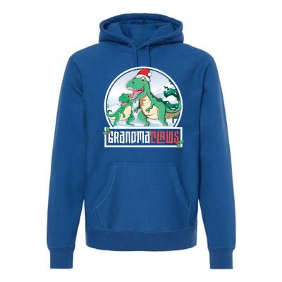 Grandma Claws Trex Dinosaur Matching Family Christmas Meaningful Gift Premium Hoodie