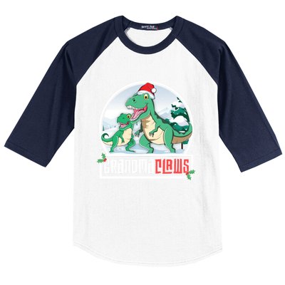 Grandma Claws Trex Dinosaur Matching Family Christmas Meaningful Gift Baseball Sleeve Shirt