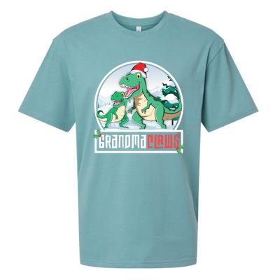 Grandma Claws Trex Dinosaur Matching Family Christmas Meaningful Gift Sueded Cloud Jersey T-Shirt