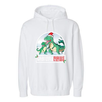 Grandma Claws Trex Dinosaur Matching Family Christmas Meaningful Gift Garment-Dyed Fleece Hoodie