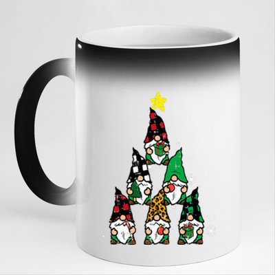 Gnomes Christmas Tree Funny Xmas Holidays 11oz Black Color Changing Mug