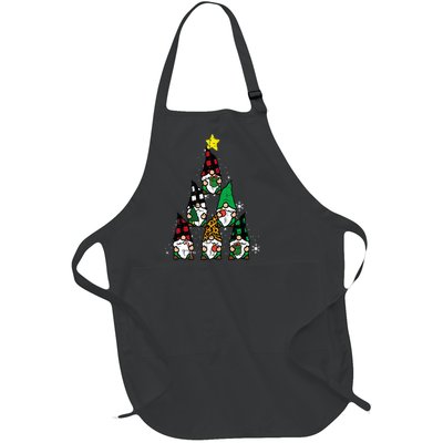 Gnomes Christmas Tree Funny Xmas Holidays Full-Length Apron With Pockets