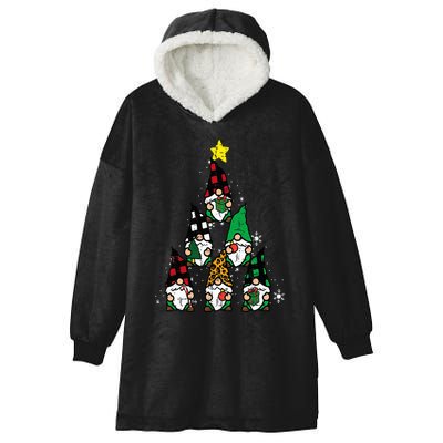 Gnomes Christmas Tree Funny Xmas Holidays Hooded Wearable Blanket