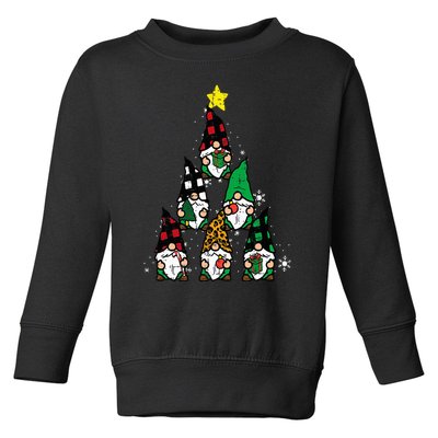 Gnomes Christmas Tree Funny Xmas Holidays Toddler Sweatshirt