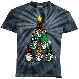 Gnomes Christmas Tree Funny Xmas Holidays Kids Tie-Dye T-Shirt