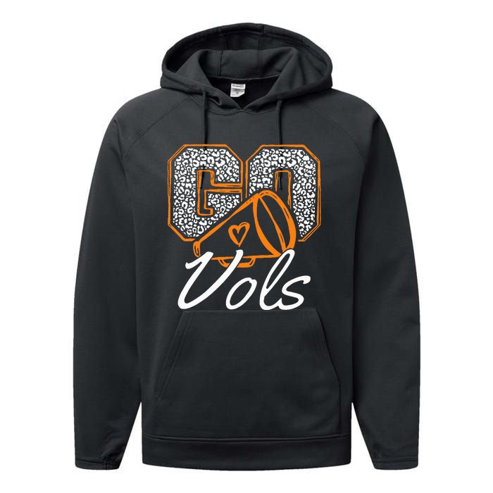 Go Chear Tennessee Orange Plaid Gifts Tn Lovers Performance Fleece Hoodie