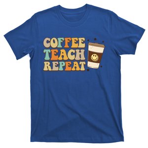 Groovy Coffee Teach Repeat Retro Teacher Vibes Love Inspire Gift T-Shirt