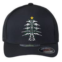 Guns Christmas Tree Xmas Veteran Flexfit Unipanel Trucker Cap