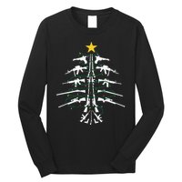 Guns Christmas Tree Xmas Veteran Long Sleeve Shirt