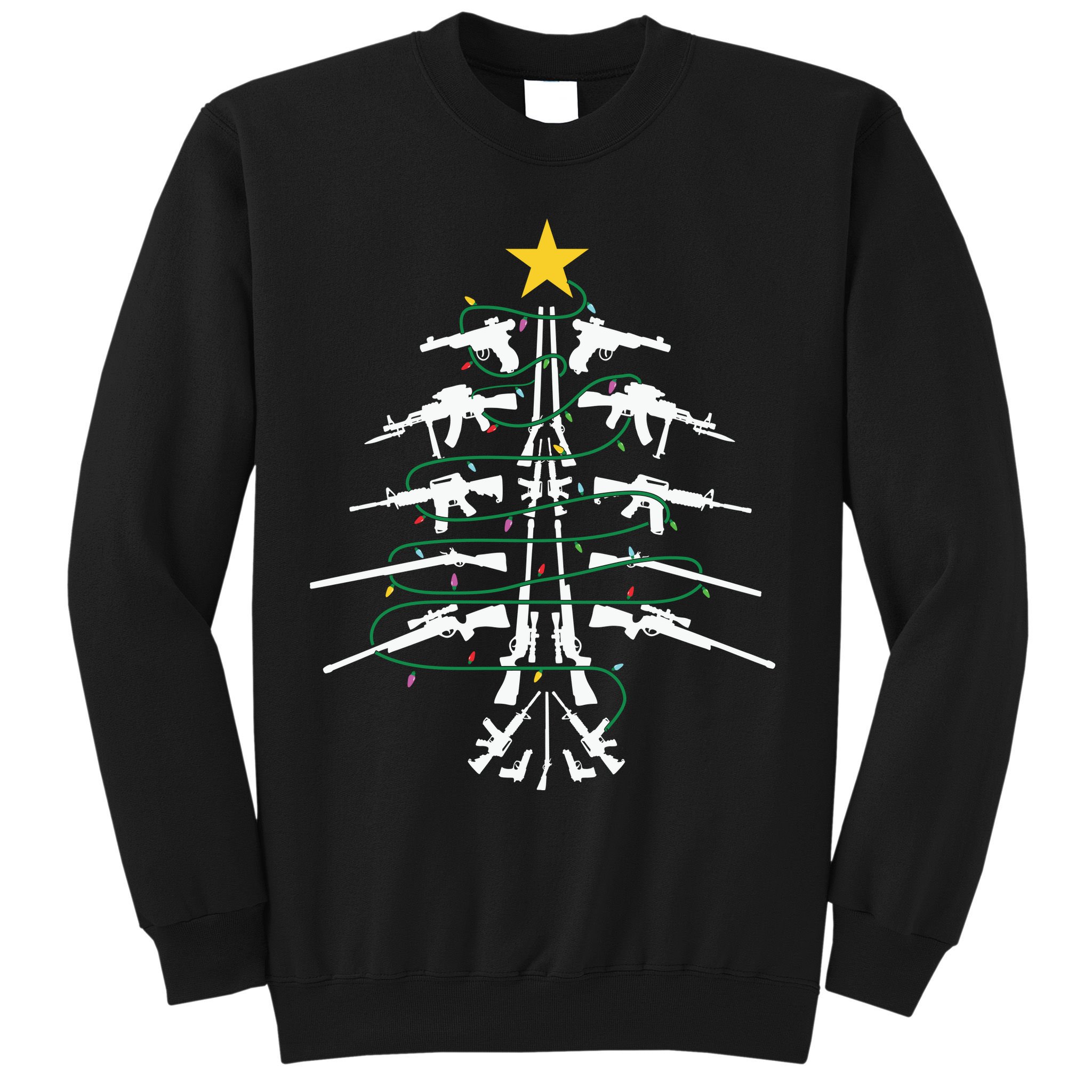 Guns Christmas Tree Xmas Veteran Sweatshirt