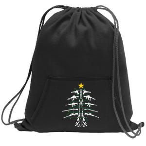 Guns Christmas Tree Xmas Veteran Sweatshirt Cinch Pack Bag