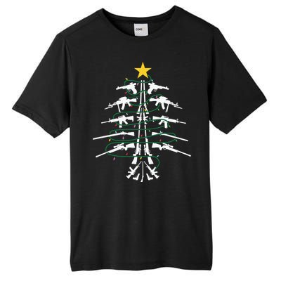 Guns Christmas Tree Xmas Veteran Tall Fusion ChromaSoft Performance T-Shirt