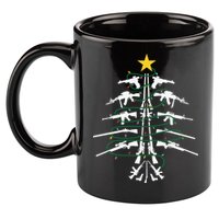 Guns Christmas Tree Xmas Veteran 11oz C Handle Ceramic Mug