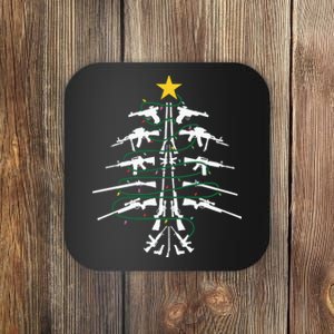 Guns Christmas Tree Xmas Veteran Coaster