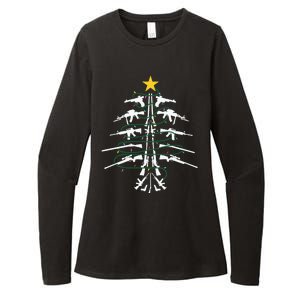 Guns Christmas Tree Xmas Veteran Womens CVC Long Sleeve Shirt