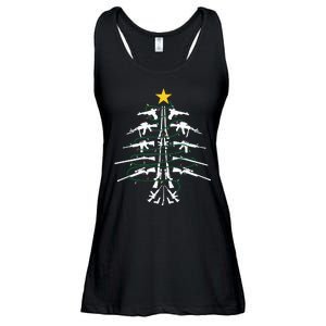 Guns Christmas Tree Xmas Veteran Ladies Essential Flowy Tank