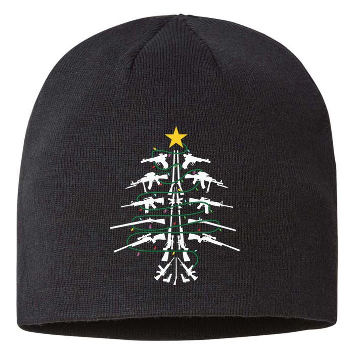 Guns Christmas Tree Xmas Veteran Sustainable Beanie